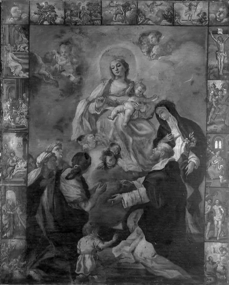 Madonna del Rosario con San Domenico e Santa Caterina, santi e misteri del rosario - San Giuliano del Sannio (CB)